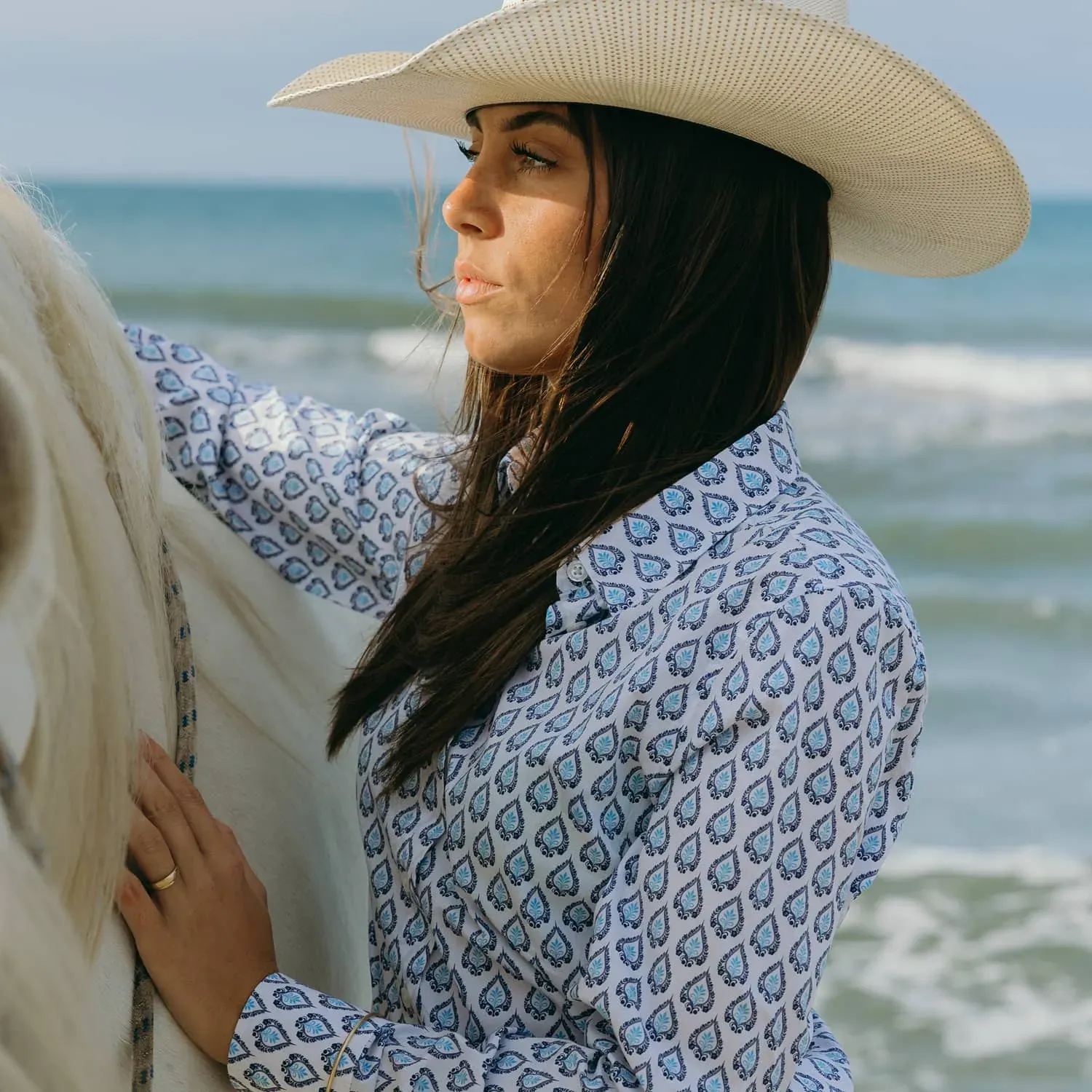 Women’s Camargue shirt "Rizière Florale"