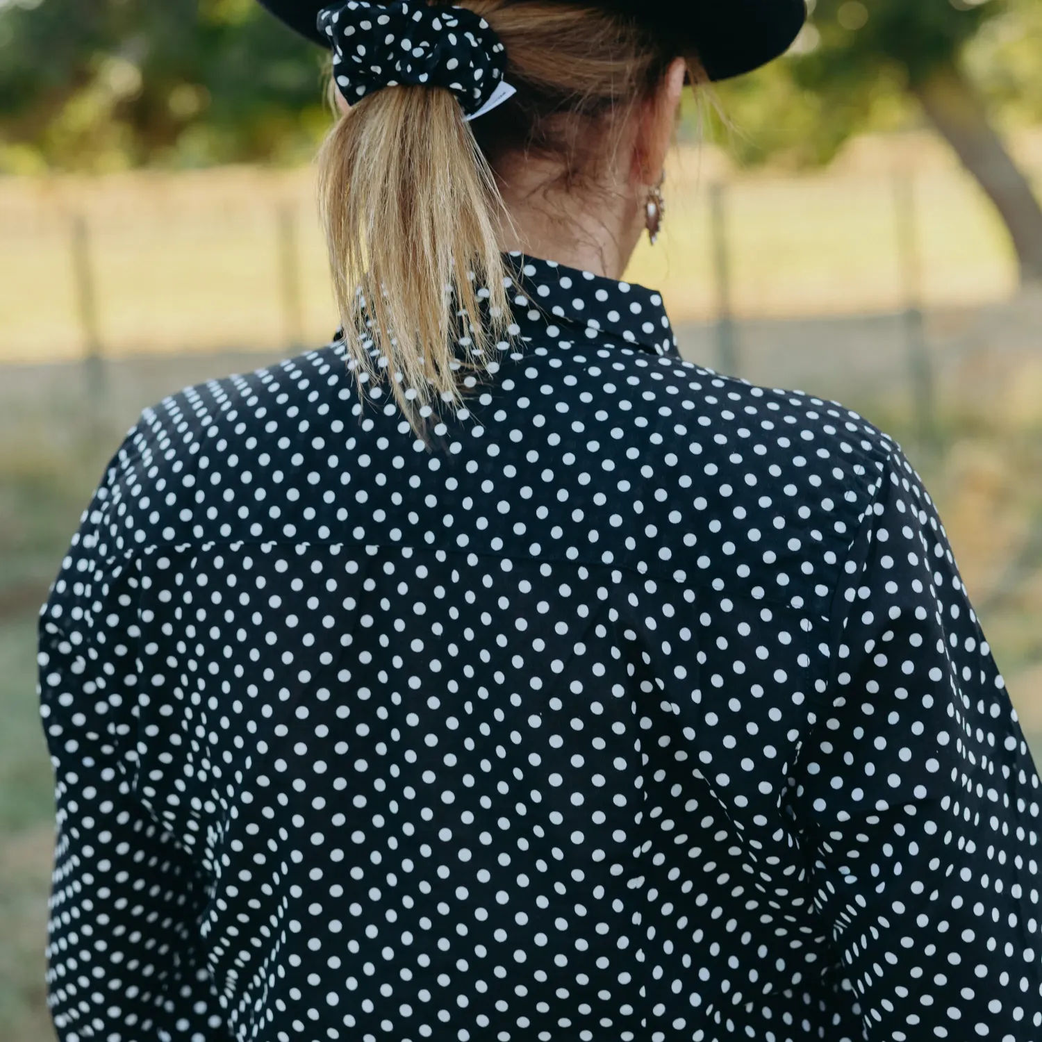 Chemise de gardian femme en voile de coton Pois