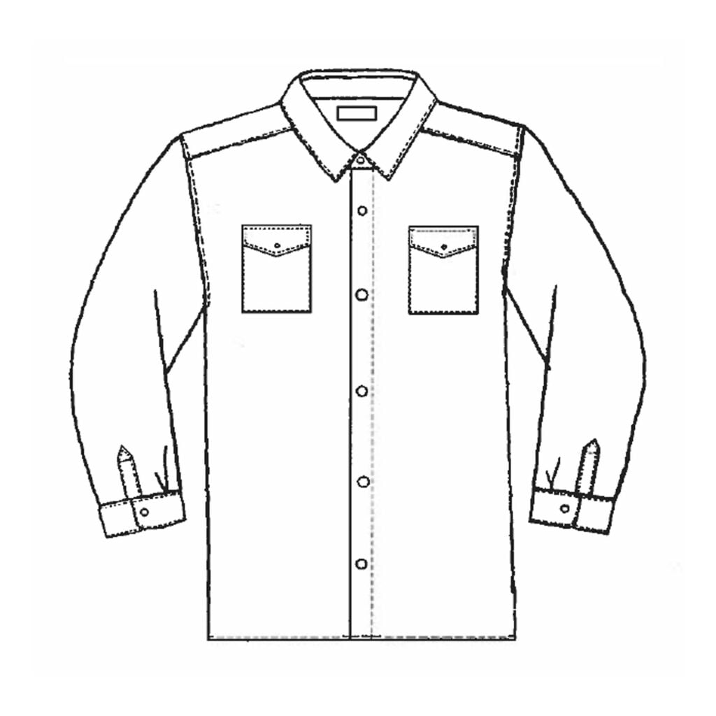 Dessin technique chemise camarguaise