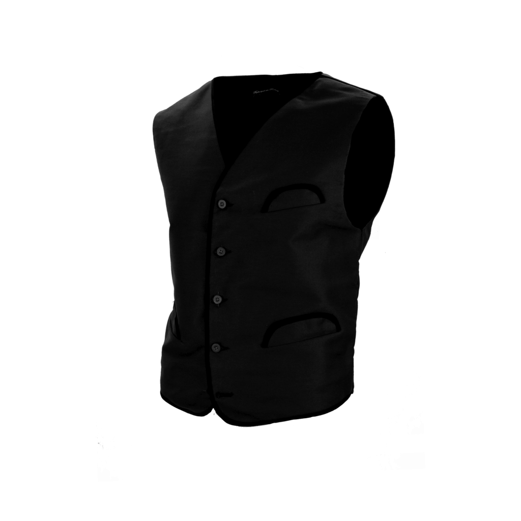 Gilet de gardian traditionnel noir en moleskine