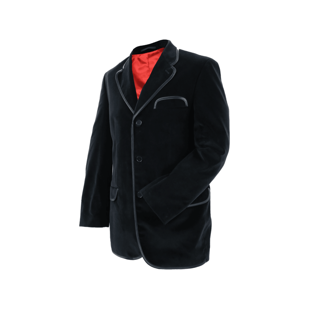 Veste de gardian traditionnelle en velours lisse de palatine noir
