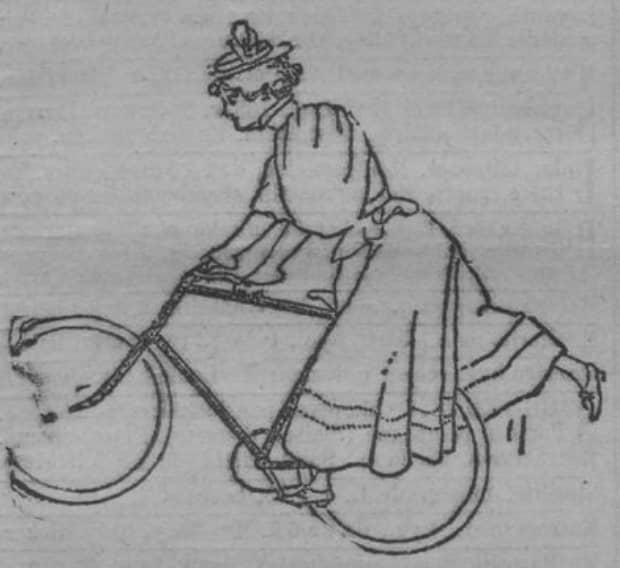 Dessin de cyclewoman avec une jupe culotte femme Sandt et Laborde